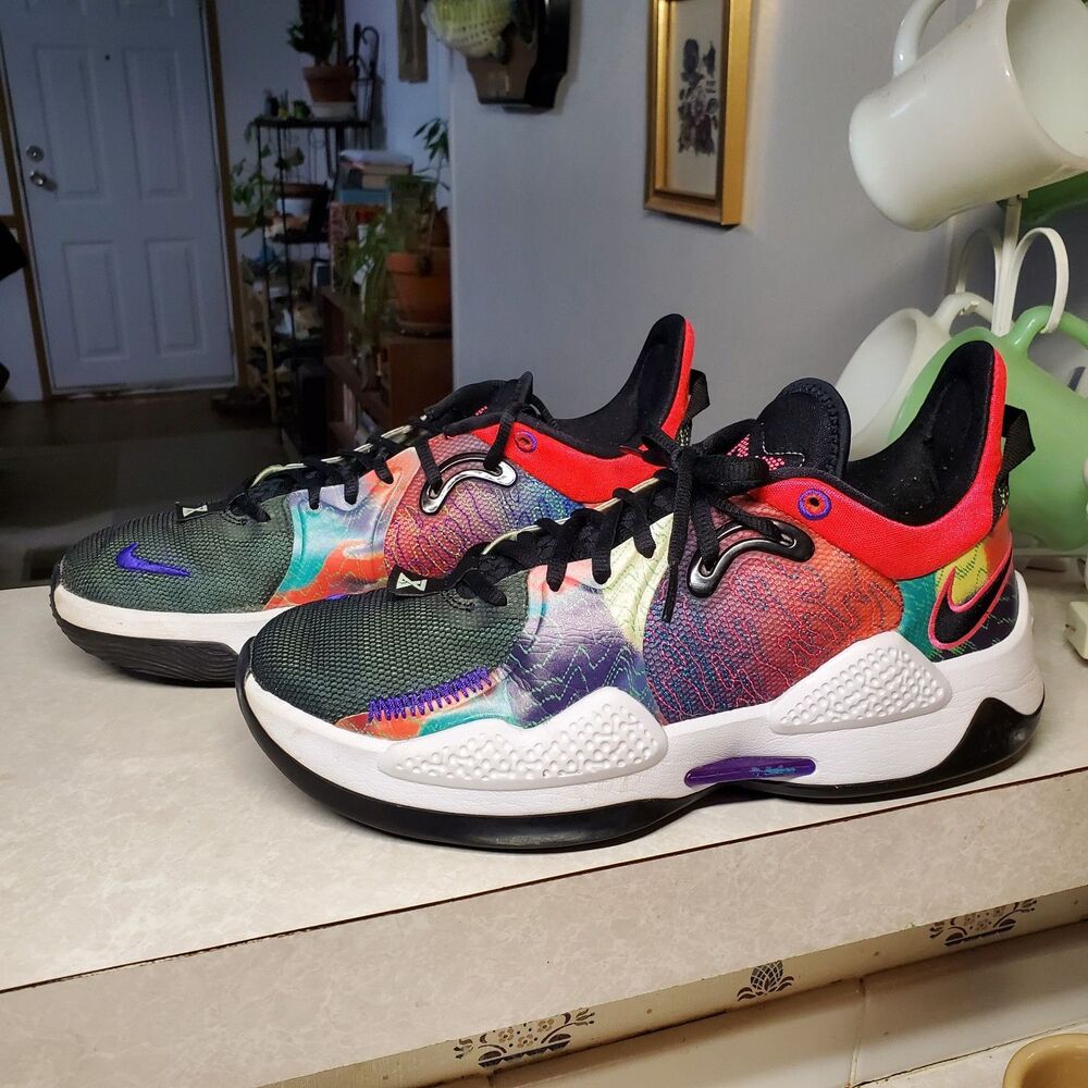 Nike PG 5 Paul George Basketball Sneakers Multi Color Mens size 8.5